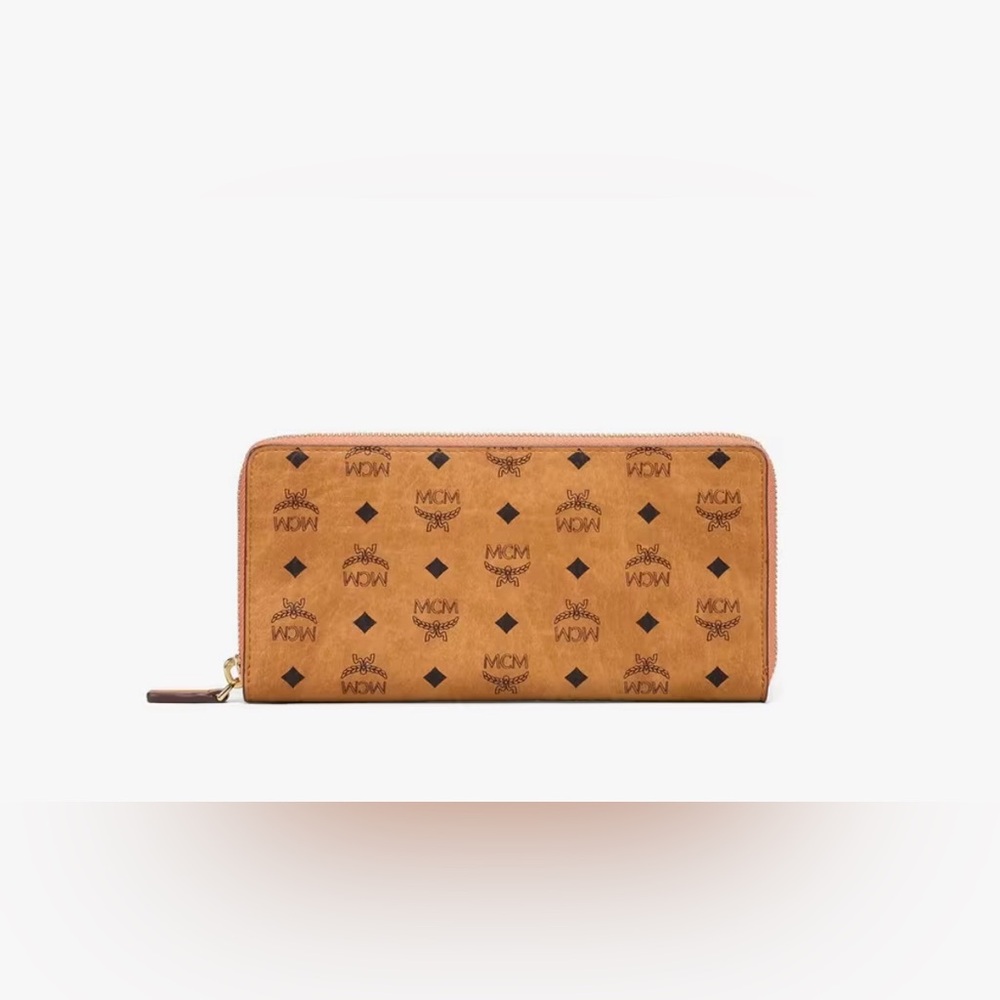 ⭐️ Authentic MCM Aren Zip Around Wallet in Visetos ⭐️